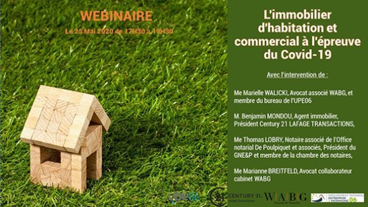 Jour J webinaire : "L'immobilier d'habitation et commercial à l'épreuve du COVID-19"