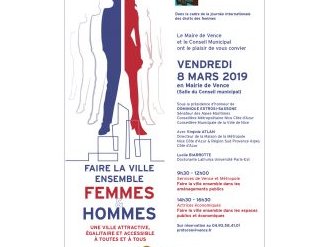 Conférences à Vence le 8 mars : "Faire la ville ensemble – Femmes et hommes"