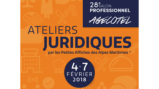 AGECOTEL 2018 : Les Petites Affiches organisent des Ateliers juridiques pour les professionnels CHR