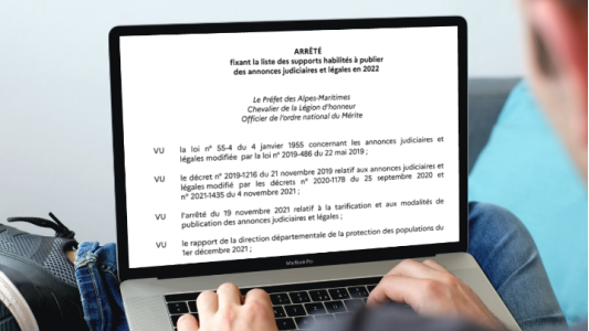 Journaux et services de presse en ligne habilités à publier des annonces légales pour le département des Alpes-Maritimes en 2022