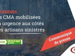 Incendies : les Chambres de métiers mobilisent un dispositif d'urgence pour les artisans sinistrés
