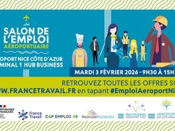Aéroport Nice Côte d'Azur : 500 emplois à pourvoir lors du Salon de l'emploi aéroportuaire le 3 février