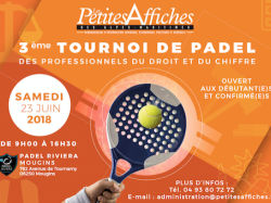 3ème "Tournoi de Padel Droit et Chiffre" le 23 juin au Padel Riviera de Mougins