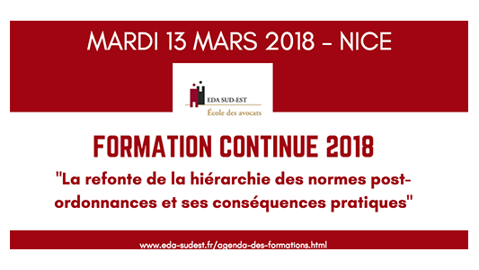Formation EDA Sud Est : La refonte de la hiérarchie des normes post-ordonnances et ses conséquences pratiques