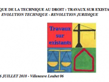 Prochain Colloque T@D : ‘'TRAVAUX SUR EXISTANTS : évolution technique, révolution juridique''