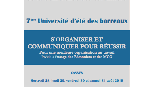 Universités d'été de la Conférence des Bâtonniers à Cannes : inscriptions ouvertes !