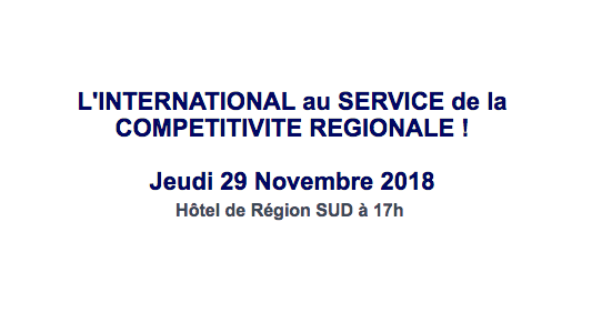 Conférence CCE PACA Corse : "L'international au service de la compétitivité régionale"