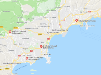 Circonscriptions des Tribunaux de Commerce des Alpes-Maritimes