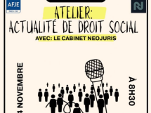 Atelier AFJE 06 sur l'actualité du droit social : rendez-vous le 14 novembre avec le cabinet NEOJURIS