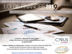 Conférence ARAPL2CA : "La nouvelle loi de finances 2019 - tout ce qu'il faut savoir « en pratique »"