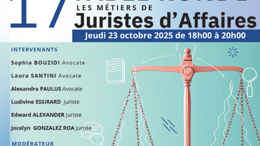 Juristes d'affaires : 17e table ronde ANEJA/AFJE 06 pour découvrir les métiers du droit en entreprise à Nice