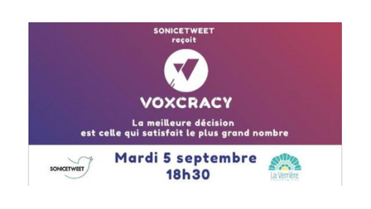 #SoNiceTweet invite Voxcracy pour vous présenter son algorithme unique au monde le 5 septembre 