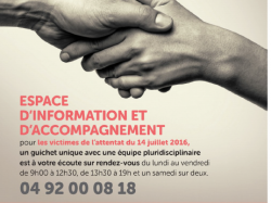 Inauguration du nouvel espace d'information et d'accompagnement des victimes de l'attentat du 14 juillet 2016 à Nice