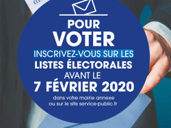 Inscriptions sur la liste électorale jusqu'au vendredi 7 février 2020