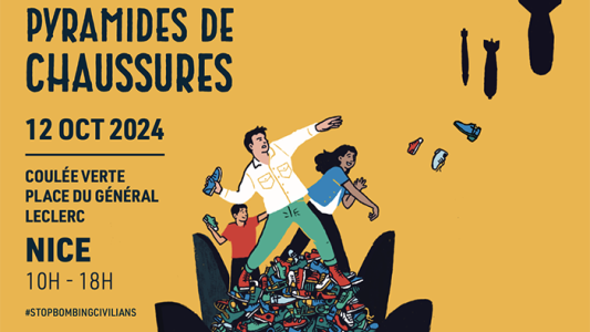 Handicap International organise ses traditionnelles Pyramides de chaussures à Nice