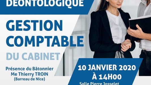 Formation UJA Nice : Déontologie et gestion comptable du Cabinet