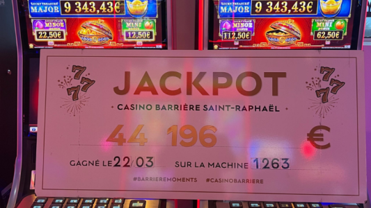 Jackpot à Saint-Raphaël, une octogénaire repart avec 44 200€ 