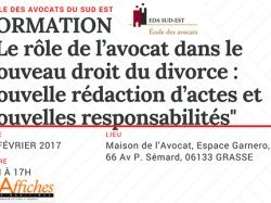 Formation EDA Sud Est : Le rôle de l'avocat dans le nouveau droit du divorce à Grasse le 3 février