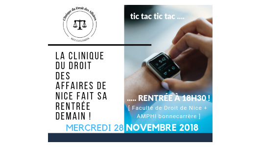 Clinique du Droit des Affaires Nice : présentation des #25 nouveaux cliniciens demain à 18h30