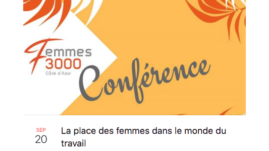 Conférence Femmes 3000 : "La place des femmes dans le monde du travail"