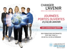 Journées Portes ouvertes d'Université Côte d'Azur les 21, 24 et 28 janvier 