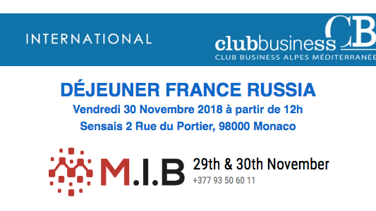 Le Business Club France Russia organise un déjeuner d'affaires à l'occasion du Monaco International Blockchain
