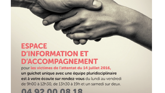 Inauguration du nouvel espace d'information et d'accompagnement des victimes de l'attentat du 14 juillet 2016 à Nice