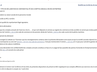 Déclaration de confidentialité des comptes annuels