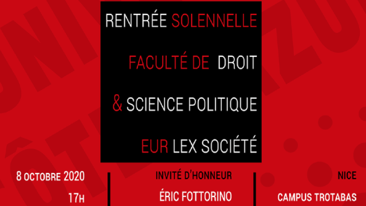 La Faculté de Droit et Science politique Nice fait sa rentrée solennelle le 8 octobre