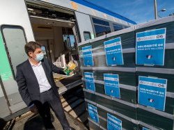 Le Département 06 a distribué des denrées alimentaires de premier secours à destination des vallées de La Roya et de la Vésubie