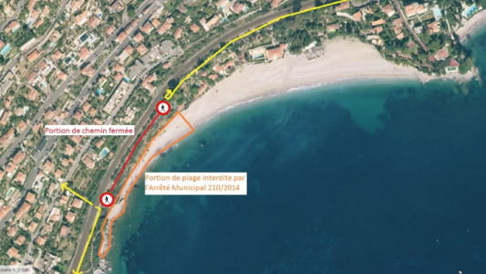 ROQUEBRUNE - CAP-MARTIN : modification des cheminements piétons sur la plage du Golfe bleu et le chemin des douaniers