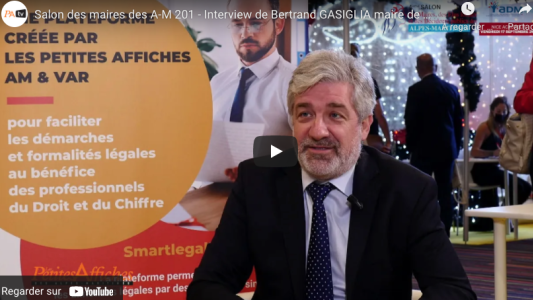 Salon des maires des A-M : interview de Bertrand Gasiglia maire de Tourrette-Levens