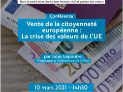Webconférence LADIE : "Vente de la citoyenneté européenne : la crise des valeurs de l'UE"