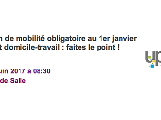 ATELIER : Plan de mobilité obligatoire au 1er Janvier 2018, RSE et domicile-travail : faites le point !