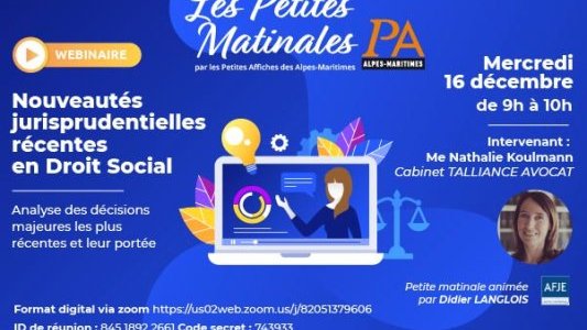Webinaire Talliance : "Nouveautés jurisprudentielles récentes en droit social"
