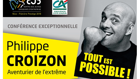 L'aventurier Philippe Croizon invité de THE PLENIERE PRESTIGE du CJD de Nice le 6 juin !