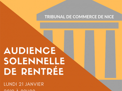 Audience de rentrée du Tribunal de Commerce de Nice : lundi 21 janvier 2019 à 9h