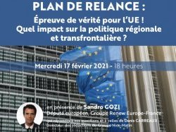 Webinaire : "Plan de relance : épreuve de vérité pour l'UE ! quel impact sur la politique régionale et transfrontalière ?"