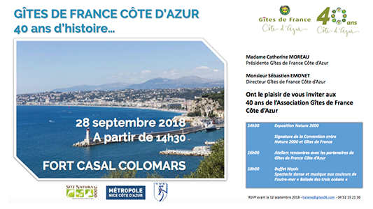 Les Gîtes de France® Côte d'Azur fêtent leurs 40 ans !