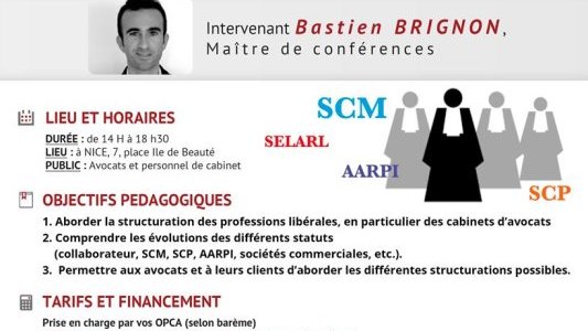 Formation continue AJFR : "Professions libérales : quelle structure d'exercice choisir ?" à Nice