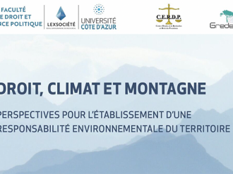 Journée "DROIT, CLIMAT ET MONTAGNE" à l'IMREDD le 17 octobre