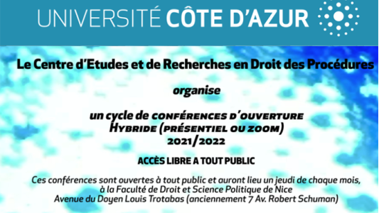 Prochaines conférences d'ouverture du CERDP 