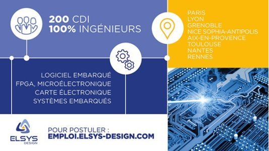 ELSYS Design recrute 200 ingénieurs systèmes embarqués en 2022, dont 45 à Nice Sophia-Antipolis