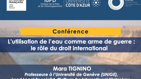 Conférence LADIE : "L'utilisation de l'eau comme arme de guerre : le rôle du droit international"