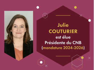 Julie Couturier élue présidente du CNB pour la mandature 2024-2026