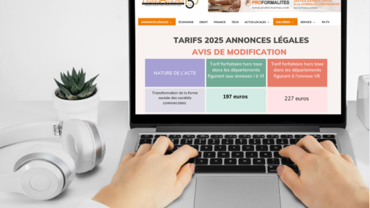 Prix des annonces légales 2025 : les forfaits et tarifs publiés au JO du 22 décembre
