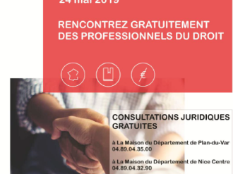Journée nationale de l'accès au droit dans les MDD de Plan-du-Var, Nice-Centre, et Saint-Vallier-de-Thiey le 24 mai de 9 heures à 17 heures 