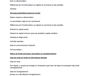 Cession vente de fonds de commerce - Acquéreur Personnes Morales