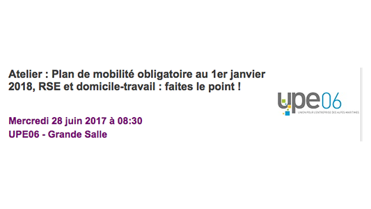ATELIER : Plan de mobilité obligatoire au 1er Janvier 2018, RSE et domicile-travail : faites le point !