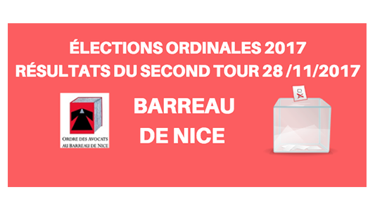 BARREAU DE NICE - Résultats du second tour des élections